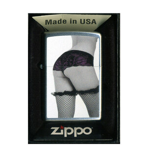 ジッポー オイルライター USA Zippo Monochrome Hip モノクロ-ム　ヒップ　サテンクローム Z205-104623/送料無料