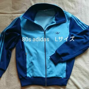 【80s used】アディダス ヴィンテージ ジャージ〈L〉ストライプ/西ドイツタグ/ DESCENTE/