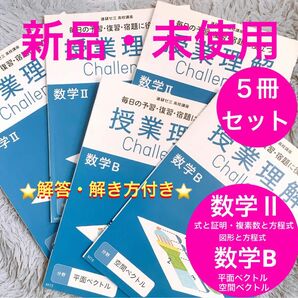 新品・未使用●数学II●数学B●予習・復習・宿題に役立つ●解答、解き方付き●各１冊●５冊セット