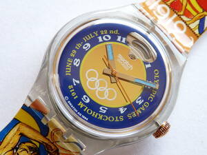  не использовался Swatch Swatch 1995 год автоматический Swatch Stockholm1912 номер товара SAZ103