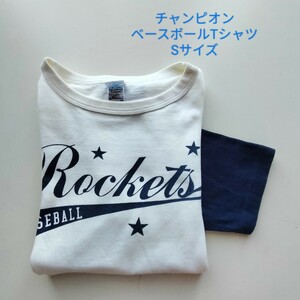 チャンピオン★復刻バータグ★ベースボールTシャツ★USED★S