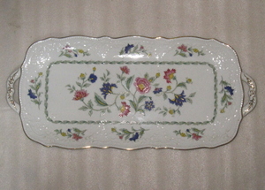 MOMOYAMA　Fine China　長方形平皿　花柄　中古品