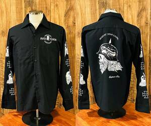 [SKULL FLIGHT]L size helmet Skull long sleeve work shirt Skull flight Ran bru