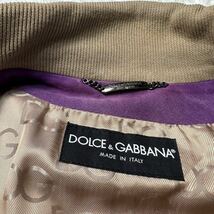 希少XXLサイズ!!! DOLCE&GABBANA ドルチェ&ガッバーナ レザーブルゾン ダブルベルト レザージャケット バイカラー スエード サイズ52 総柄_画像3