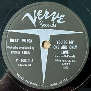 RICKY NELSON VERVE You’re My One and Only Love 78RPMはレア