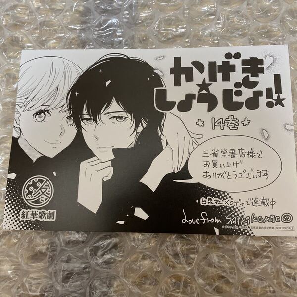 かげきしょうじょ! 14巻 三省堂特典 イラストカードのみ コミックなし 渡辺さらさ 奈良田 愛 ポストカード 匿名配送 送料込