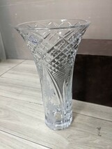  LASKA ラスカ SVLF-402 ボヘミアガラス 花瓶　口径約17cm 全高約30.5cm ボヘミアクリスタル_画像6