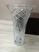  LASKA ラスカ SVLF-402 ボヘミアガラス 花瓶　口径約17cm 全高約30.5cm ボヘミアクリスタル_画像3