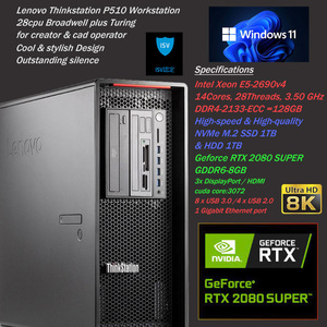 新品RTX2080super搭載★プロユース3D CAD超高性能マシン★爆速Core i9超3.50GHz-28CPU/大容量DDR4-128GB(即決特典)/高性能新品NVMeSSD1TB