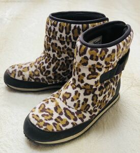  прекрасный товар *NIKE* Nike winter бегун липучка ботинки 22cm животное рисунок леопардовая расцветка 415227