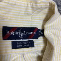 最後値下げ★RALPH LAUREN ラルフローレン 長袖 シャツ ストライプシャツ ポニー シンプルロゴ 刺繍ロゴ サイズL_画像3