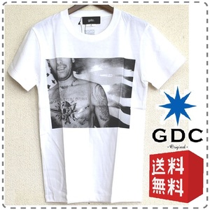 GDC ジーディーシー メンズ半袖Tシャツ フォトグラファー KeiichiNitta 白 綿100% サイズXS 送料無料 A083