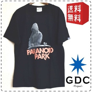 GDC ジーディーシー メンズ半袖Tシャツ Paranoidapark パラノイドパーク 黒 綿100% サイズM 送料無料 A091