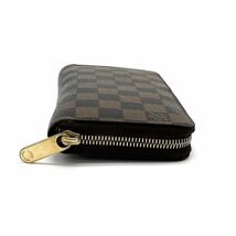 1円 LOUIS VUITTON ルイ ヴィトン ダミエ ラウンド ファスナー ジッピー ウォレット レザー 長財布 D0592N_画像4