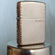 1111円～ ZIPPO Armor 美品 アーマー センターマーク 3面彫刻 唐草 ZIPPO LIMITED EDITION №6070 ジッポ オイルライタ USA SILVER Color_画像2