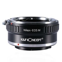 K&F Concept レンズマウントアダプター KF-NFEM (ニコンFマウントレンズ → キャノンEF-Mマウント変換）_画像1