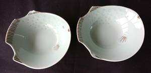 アンティーク　名家蔵出し　昭和 レトロ　魚　小鉢　器　皿　2枚　W-3014