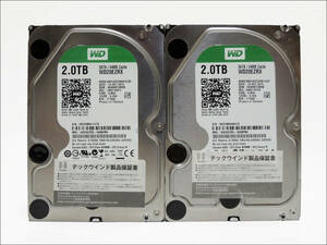 WD 3.5インチHDD WD20EZRX 2TB SATA 2台セット【B】#11541