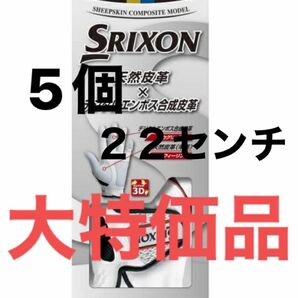 5個　２２センチ　【大特価】　スリクソン ゴルフ　グローブ　ホワイト SRIXON 左手用 複数購入可能