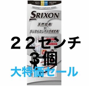 ３個　２２センチ　【大特価】　スリクソン ゴルフ　グローブ　ホワイト SRIXON 左手用 複数購入可能