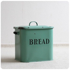 イギリス アンティーク ホーロー製 ブレッド缶 グリーン 保存缶 小物入れ 雑貨 「BREAD」V-725