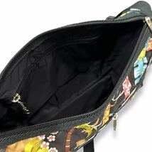 希少■LeSportsac (レスポートサック) HAWAII ハワイ限定 ワヒネフラ デラックス ショルダー サッチェル バッグ マルチカラー フラガール_画像8