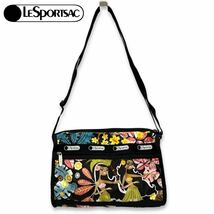 希少■LeSportsac (レスポートサック) HAWAII ハワイ限定 ワヒネフラ デラックス ショルダー サッチェル バッグ マルチカラー フラガール_画像1