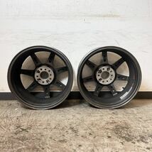 256＊中古品 WORKEMOTION ホイール EMT-T7R 17×7.0 112 17×7J VIA 700KG 2本セット 日本製 フォルクスワーゲン ゴルフ 現状品＊_画像3