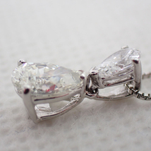 【中古】Pt950/850 ダイヤモンド/0.784ct,0.242ct ペアシェイプ ペンダント/ネックレス[g169-27］_画像8