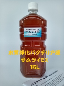 【バクテリア本舗 製造元】サムライEX [15L]高濃度水質浄化バクテリア液(らんちゅう,めだか,グッピー,金魚,錦鯉,シュリンプ,海水魚）