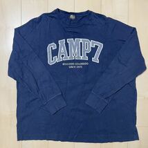 CAMP7　キャンプセブン　長袖　スウェット　トレーナー　刺繍ビッグロゴ　ネイビー　メンズ　XLサイズ　アウトドア　ビッグシルエット_画像1