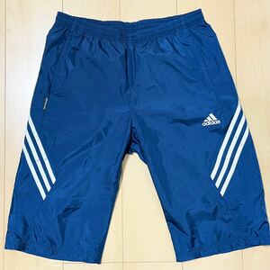 美品　adidas　アディダス　ウィンドパンツ　ハーフパンツ　メンズ　Oサイズ　ネイビー　シャカシャカ　軽量　裏地メッシュ