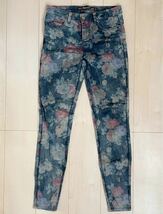 美品　ZARA TRAFALUC　ザラ　花柄　スキニーパンツ　ボトムス　EUR36　レディース　Sサイズソ　トルコ製_画像1