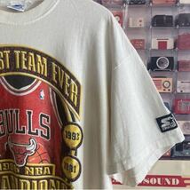 90sオールドUSA製NBAシカゴブルズ1996年優勝記念ロッカールームTシャツヴィンテージ STARTER CHICAGO BULLS Locker Room TEEチャンピオン_画像5