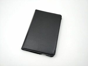 iPad mini 1/2/3用 カバー PUレザー+ハードケース ゴム 回転タイプ ブラック