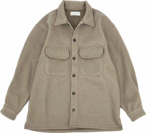 remer リメール 「loose CPO shirt jacket/ルーズ CPO シャツ ジャケット」 メルトン 無地 秋冬 S グレージュ