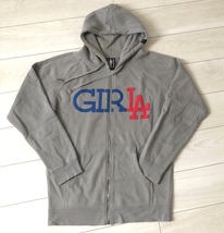 GIRL SKATE パーカー ZIP HOOD ドジャース 風 グレー LAKAI CHOCOLATE FOURSTAR ら スケート ブランド 好きに も CARROLL BANNEROT GASS_画像1