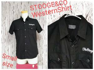 * free shipping * STOOGE&CO western shirt s toe ji- shirt black Small