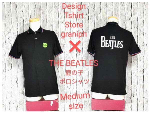 ★送料無料★ graniph × THE BEATLES ポロシャツ グラニフ ビートルズ 鹿の子ポロシャツ ブラック Medium