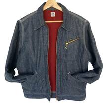 美品 Lee リー 91-LB DENIM WORK JACKET 復刻 インディゴデニムワークジャケット M デニム×ブランケット LS1185 91-B 送無料_画像1