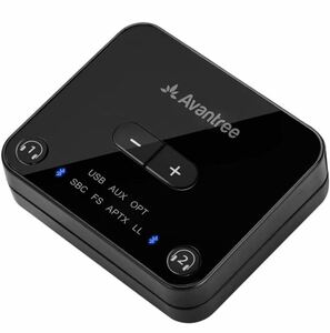 Avantree Audikast Plus テレビ用Bluetooth 5.0送信機 音量調節機能付き、ヘッドホン2台用 TV用トランスミッター