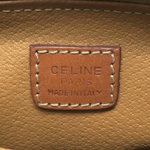 1円スタート CELINE セリーヌ マカダム柄 ポーチ ゴールド金具 化粧ポーチ コスメポーチ 小物入れ PVC レザー ブラウン レディース_画像10