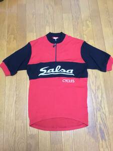 SALSA CYCLES サルサ　メリノウール半袖ジャージ　Sサイズ　赤/黒　未使用