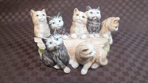 Demain　ドマン　猫　ネコ　ねこ　人形　7匹の猫　置物　インテリア