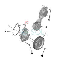 ウォーターポンプ ガスケット付 プジョー 207 308 508 3008 5008 RCZ 9801573380 1201H8 出荷締切18時_画像6