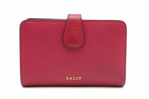 バリー 二つ折り 財布 コンパクトウォレット ロゴ レディース レザー バイカラー ピンク パープル 良品 BALLY 5968k