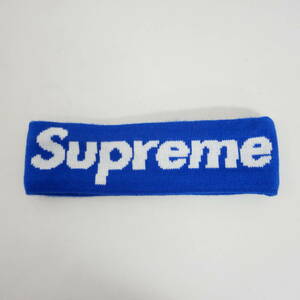 【1円】良好 国内正規 Supreme×NEW ERA ニューエラ 14AW 14FW Fleece Lined Headband ヘッドバンド ヘアバンド Royal ロイヤル 青 Free