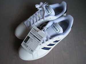 26cm(小さめ) adidas GRAND COURT FV8131 天然皮革 レザースニーカー 白(一部黒青) 本革 アディダス グランドコート