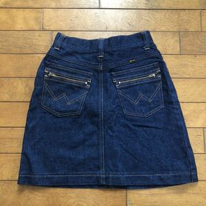 * [ Wrangler ]* б/у одежда женщина стоит посмотреть темно синий Vintage blow kn Denim юбка Wrangler Japan план *W63cm