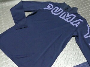 NPU43★秋冬★PUMA GOLF★プーマゴルフ★ロゴデザインストレッチ長袖モックネックシャツ★XL/NV